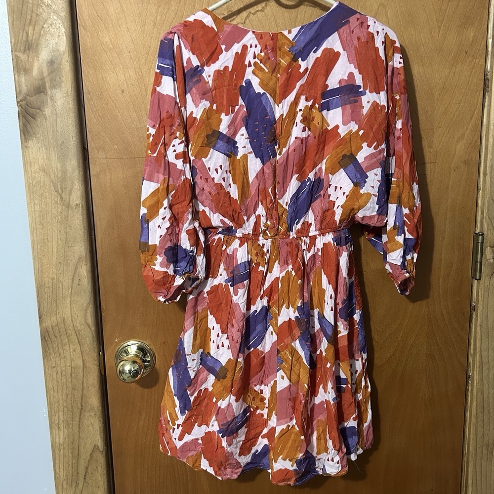 Emily Wonder The Kathleen Dress Watercolor Print Half Sleeve Women's Sz Small - Picture 4 of 6